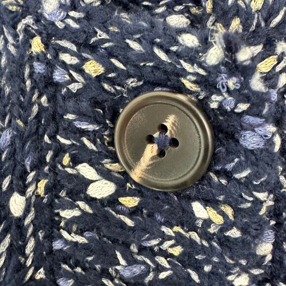 J. Jill Womens Cardigan Sweater Size 3X Metallic Marled Knit Classic Office Blue - Picture 4 of 8